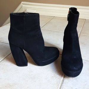 PRADA Suede Platform Boots Size 36.5